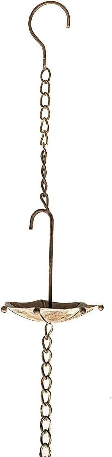 Classic Umbrella Rain Chain – 10.6 Feet Long with 8 Cups, Copper Garden Decoration for Rainwater Collection